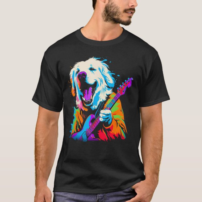 Camiseta Great Pyrenees Dog Guitar (Anverso)