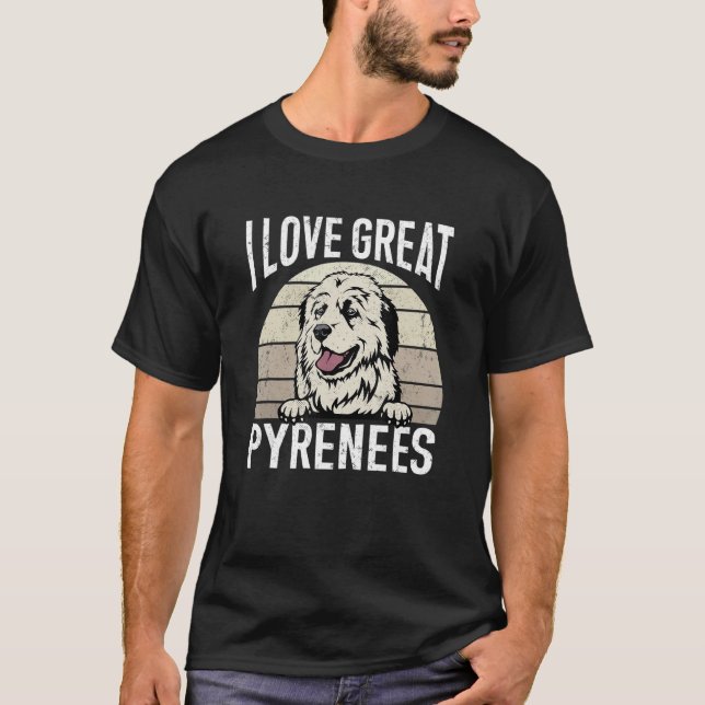 Camiseta Great Pyrenees Dog I Love Great Pyrenees (Anverso)