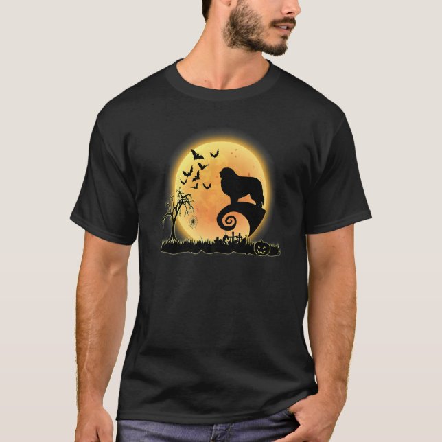 Camiseta Great Pyrenees Dog Scary And Moon  Halloween Costu (Anverso)