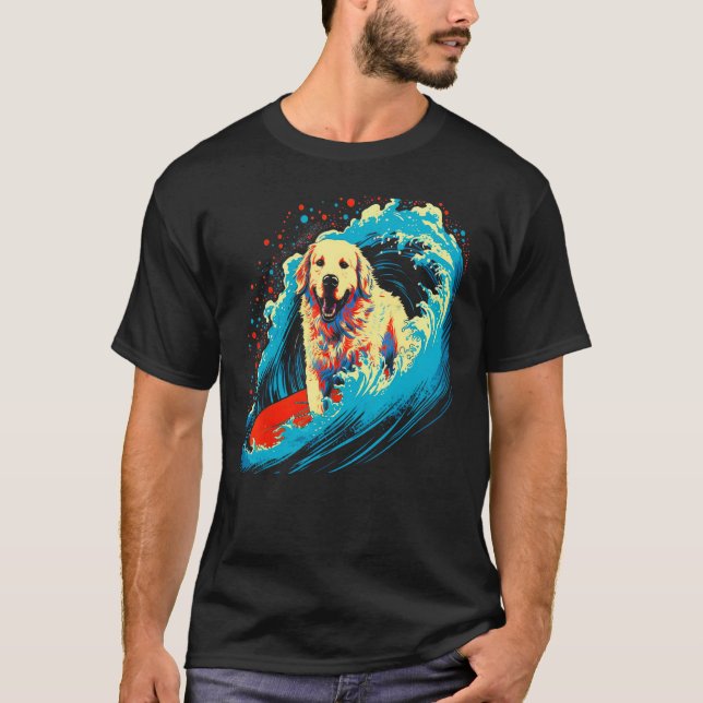 Camiseta Great Pyrenees Dog Surf (Anverso)