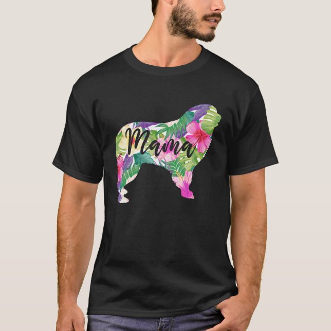 Camiseta Great Pyrenees Mama Mom Flowers Mother s Day (Anverso)