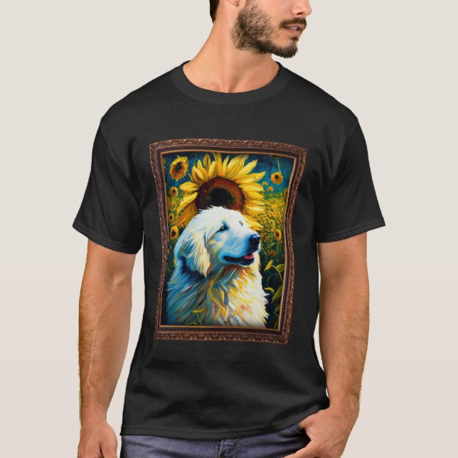Camiseta Great Pyrenees Painting Sunflower Flower Mom Women (Anverso)