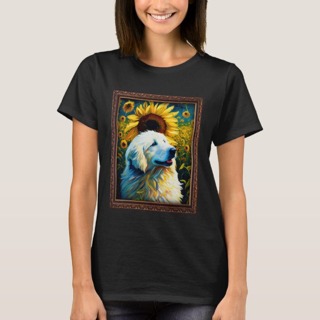 Camiseta Great Pyrenees Painting Sunflower Flower Mom Women (Anverso)