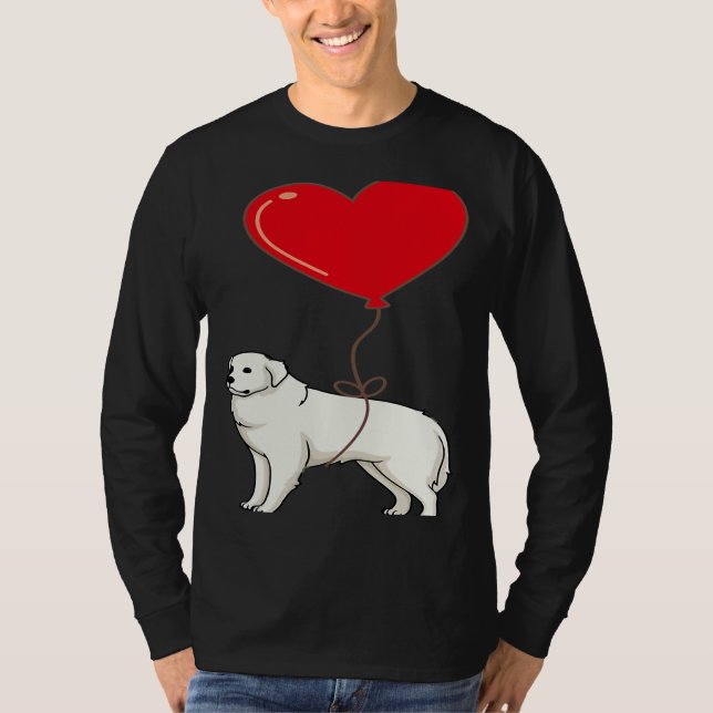 Camiseta Great Pyrenees With Heart Balloon Valentines Day L (Anverso)