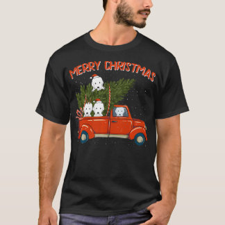 Camiseta Great pyrenees Xmas Vintage Red Pickup 