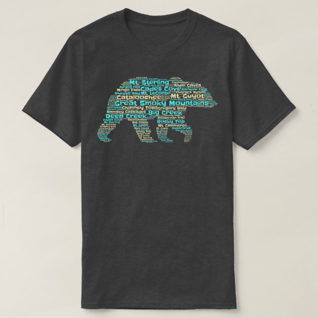 Camiseta Great Smoky Mountains Bear  (Diseño del anverso)
