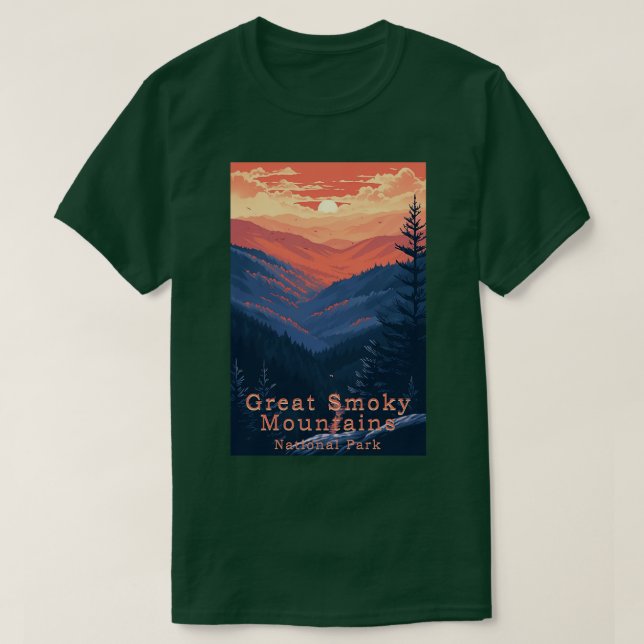 Camiseta Great Smoky Mountains parque nacional de viajes 4 (Diseño del anverso)