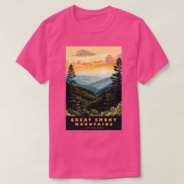 Camiseta Great Smoky Mountains Parque nacional Viaje 5 (Diseño del anverso)