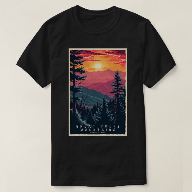 Camiseta Great Smoky Mountains Parque nacional Viaje 9 (Diseño del anverso)