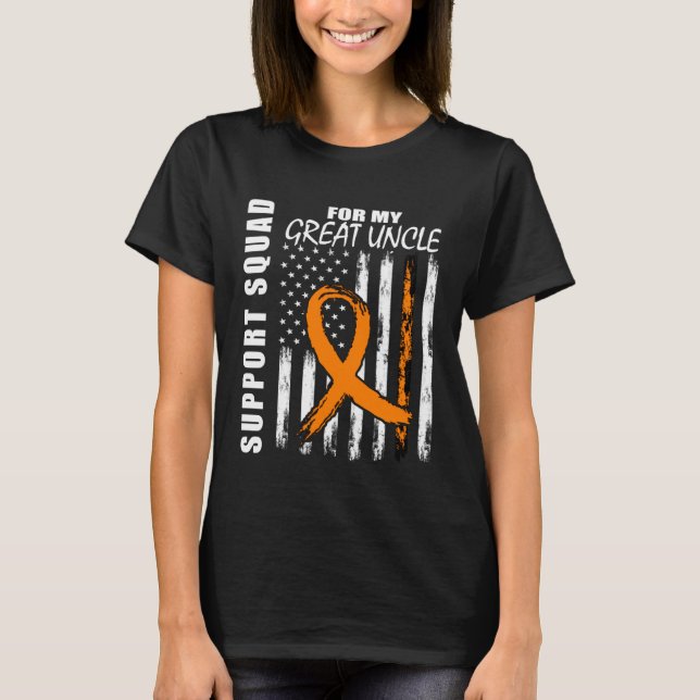Camiseta Great Uncle Leukemia Awareness American Flag Suppo (Anverso)