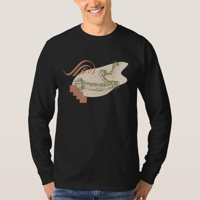 Camiseta Great Wall of China Sketch Travel (Anverso)