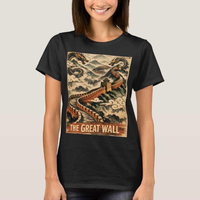 Camiseta Great Wall of China Vintage Travel (Anverso)