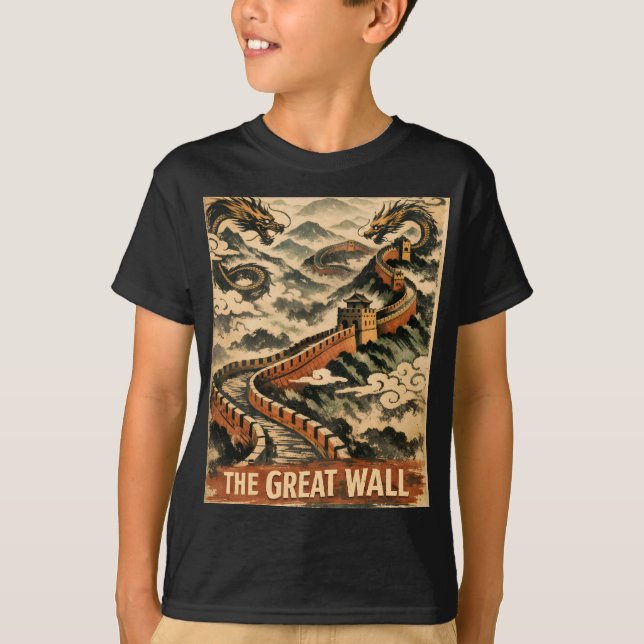 Camiseta Great Wall of China Vintage Travel (Anverso)