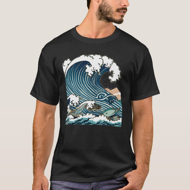 Camiseta Great Wave Of Kanagawa Japanese Ukiyo e Men Women (Anverso)