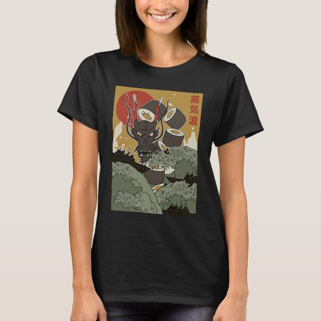 Camiseta Great wave of kanagawa Sushi Dragon Edo Period (Anverso)