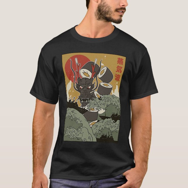 Camiseta Great wave of kanagawa Sushi Dragon Edo Period (Anverso)