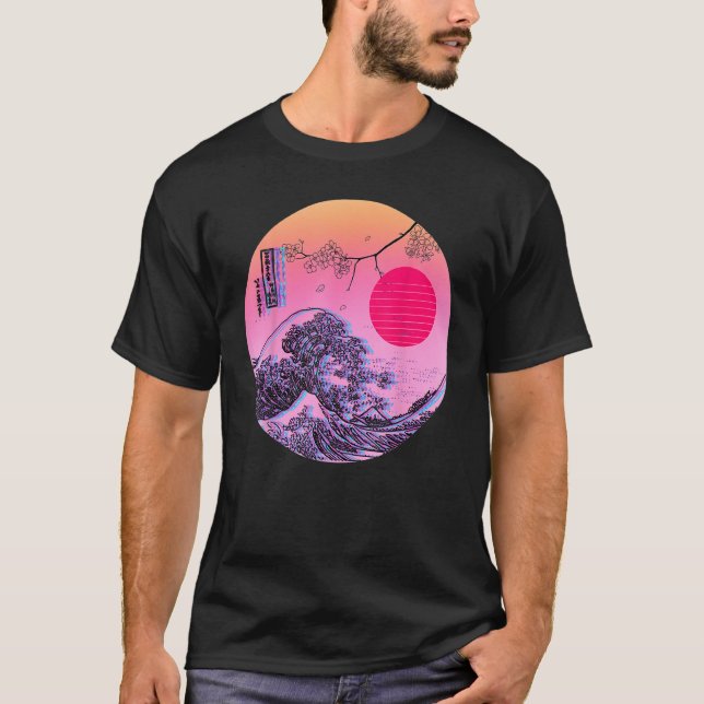 Camiseta Great Wave Off Kanagawa Japanese Aesthetic Retrowa (Anverso)
