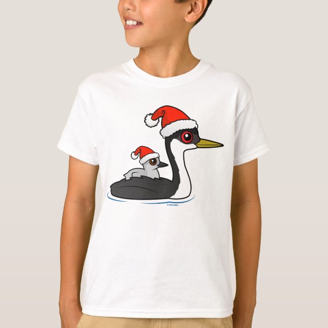Camiseta Grebe Occidental Birdorable Santa (Anverso)