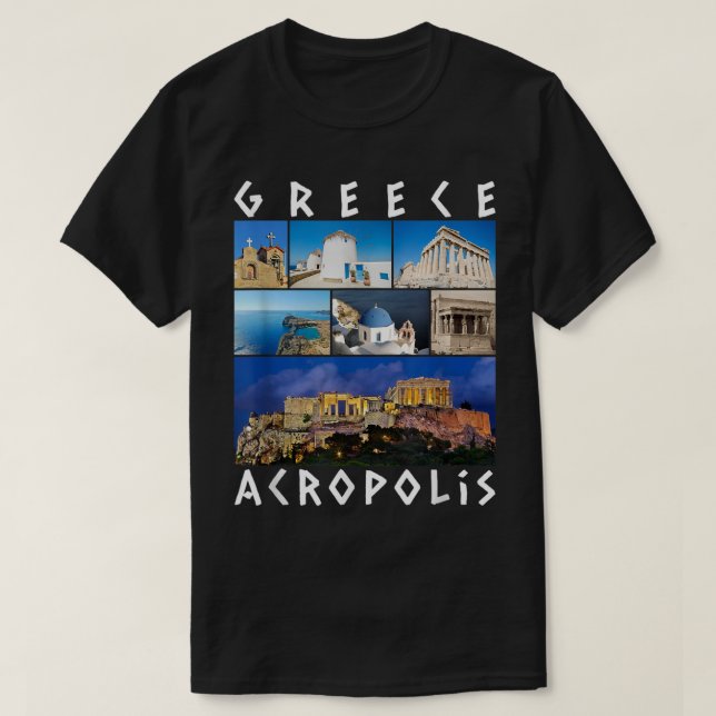 Camiseta Grecia Acrópolis Famoso de la Galería de los Lugar (Diseño del anverso)