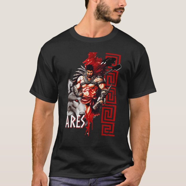 Camiseta Grecia Antigua Guerra Lobo Dios Mitos Griegos (Anverso)