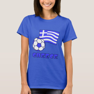 Camiseta Grecia con bandera griega y balón de fútbol