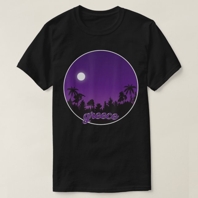 Camiseta grecia de noche con palmas (Diseño del anverso)