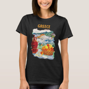 Camiseta Grecia Frutas Mediterráneas Colorido Viaje