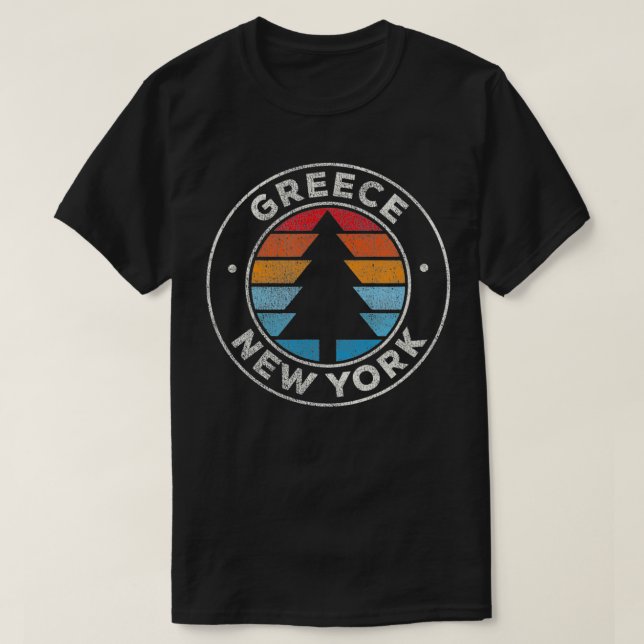 Camiseta Grecia Nueva York Nueva York Vieja Retro Gráfico 7 (Diseño del anverso)