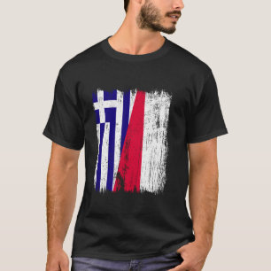 Camiseta Grecia Polonia Media Bandera Ascendencia Griega Po