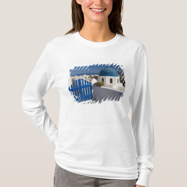 Camiseta Grecia y la isla griega de Santorini desde la (Anverso)