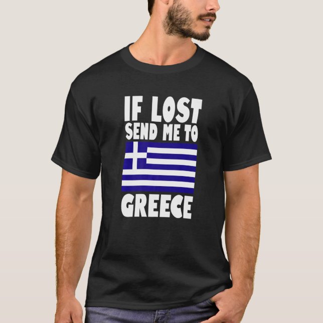 Camiseta Greece Flag Design  If lost send me to Greece Prem (Anverso)
