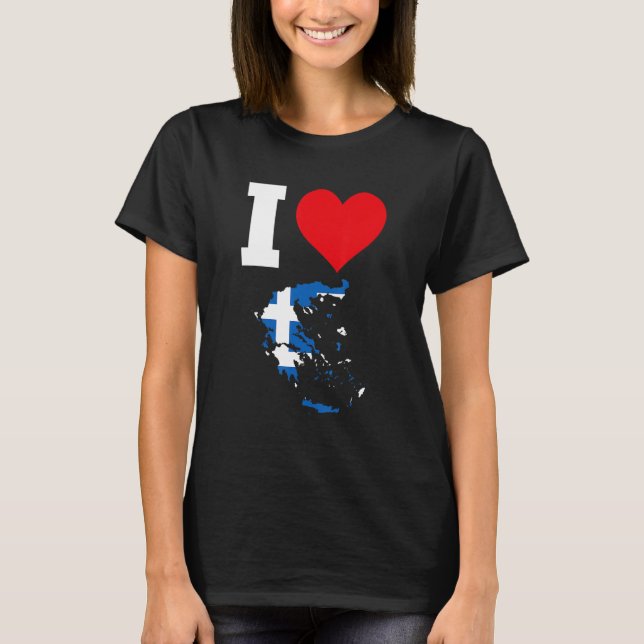 Camiseta Greece Flags Greece I Love Greece (Anverso)