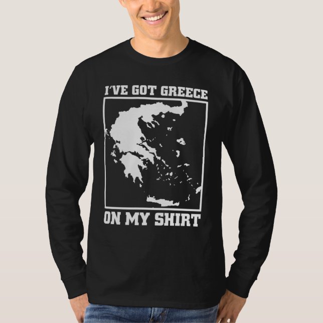 Camiseta Greece Map  For Europe Greek Pun  Men Women (Anverso)