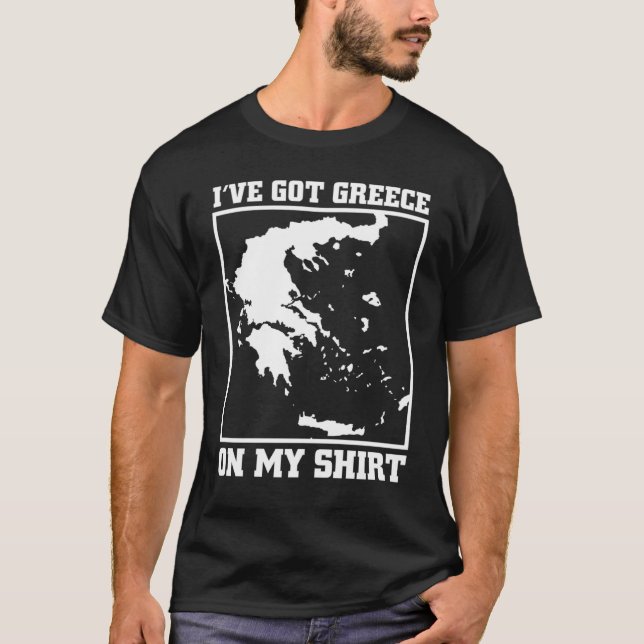 Camiseta Greece Map  For Europe Greek Pun  Men Women (Anverso)
