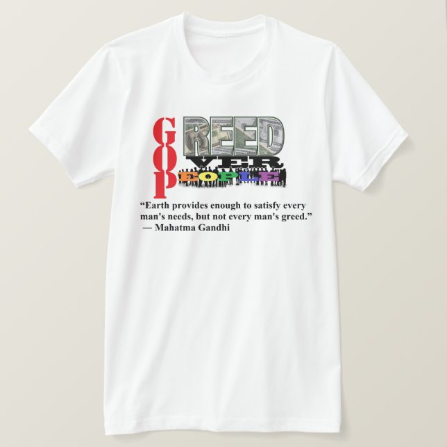 CAMISETA GREED SOBRE LA GENTE (Anverso del diseño)