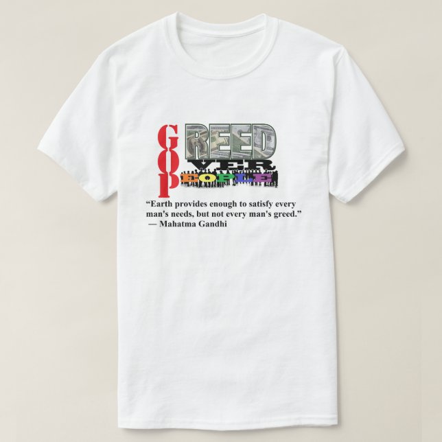 CAMISETA GREED SOBRE LA GENTE (Diseño del anverso)