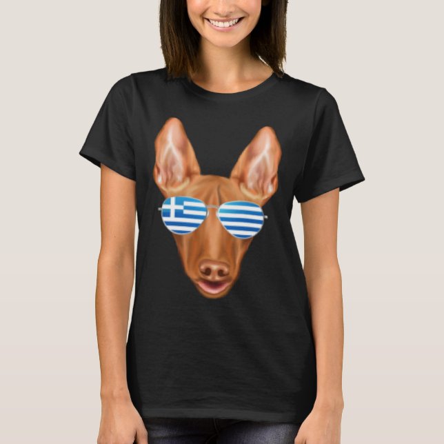 Camiseta Greek Flag Pharaoh Hound Dog Greece Pocket (Anverso)