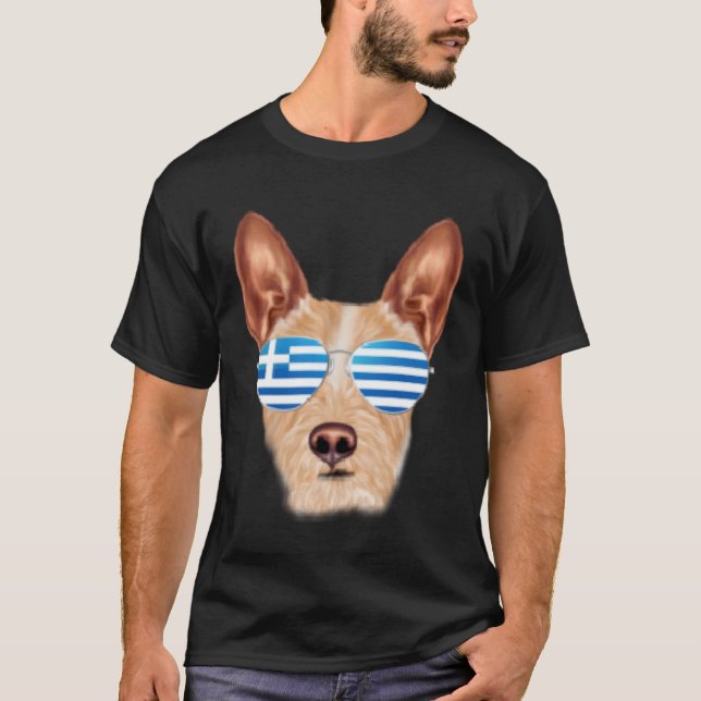 Camiseta Greek Flag Portuguese Podengo Pequeno Dog Greece P (Anverso)