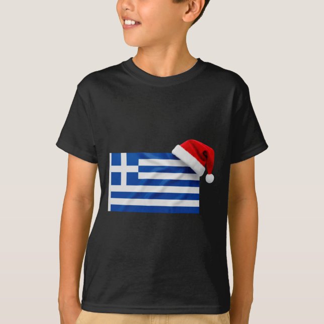 Camiseta Greek Flag Santa Hat Funny Greece Christmas Holida (Anverso)