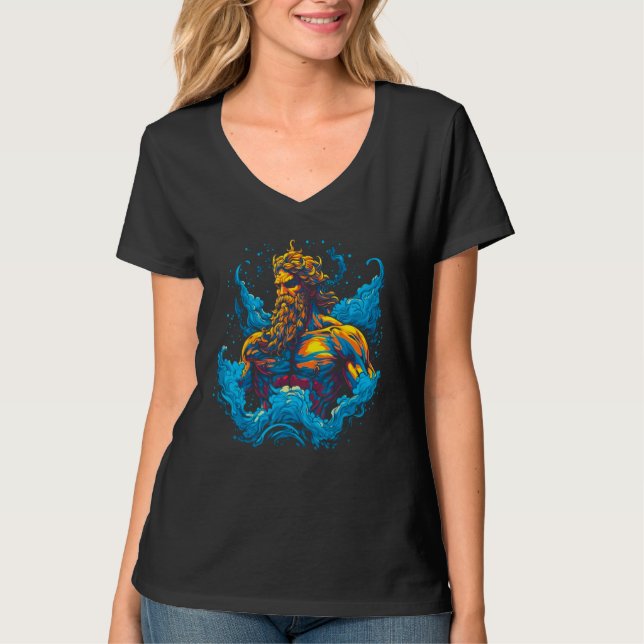 Camiseta Greek God Poseidon Greek Mythology Neptune (Anverso)