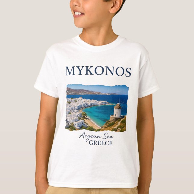 Camiseta Greek Island Mykonos Vacation Travel Coastal Life  (Anverso)