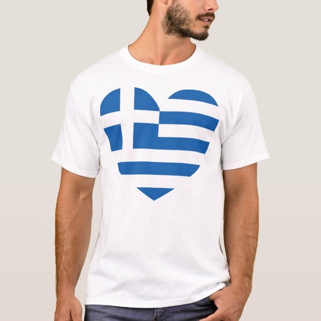 Camiseta Greek Pride Flag Love Heart (Anverso)