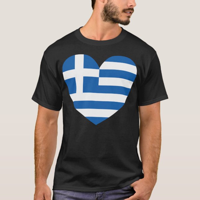 Camiseta Greek Pride Flag Love Heart (Anverso)