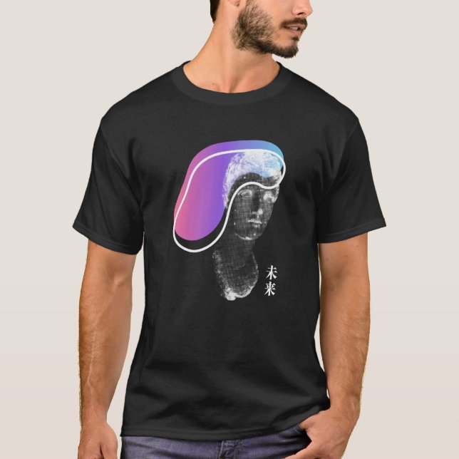 Camiseta Greek Statue Artsy Vaporwave Retrowave Kanji (Anverso)