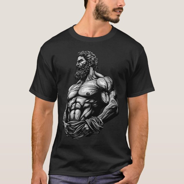 Camiseta Greek Warrior Bodybuilding Gym Muscles Fitness  (Anverso)