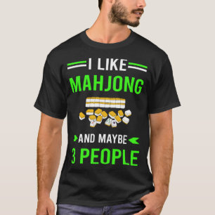 Camiseta Green 3 People Mahjong Majong Mah Jong Mah Jongg