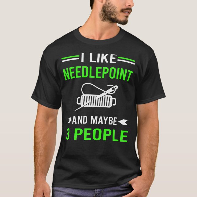 Camiseta Green 3 People Needlepoint Canvas Work (Anverso)