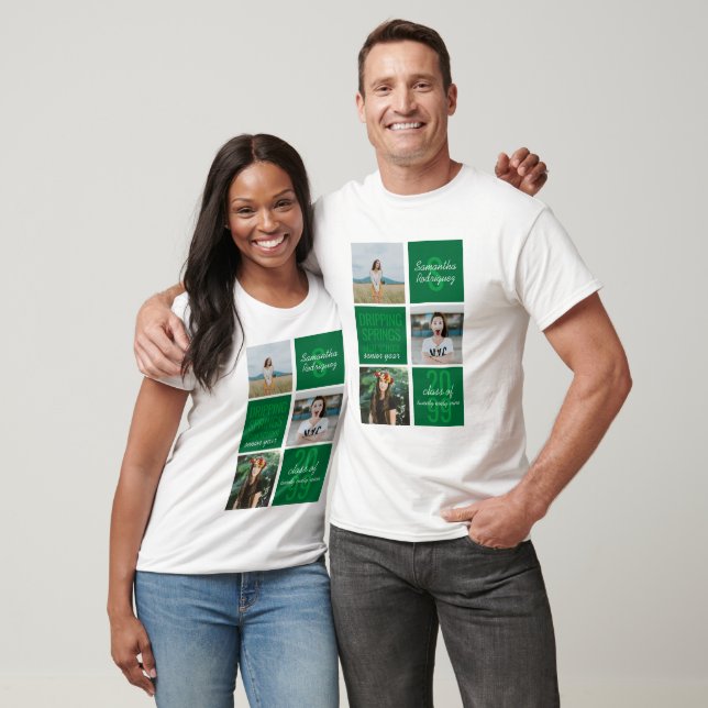 Camiseta Green 3-Photo Fun Boxes Clase Año (Unisexo)