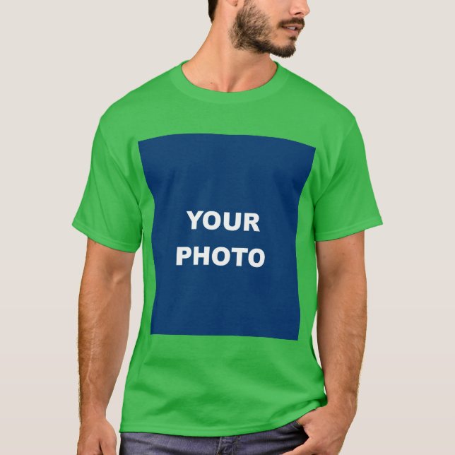 Camiseta Green Add Your Image Photo Picture Logo (Anverso)