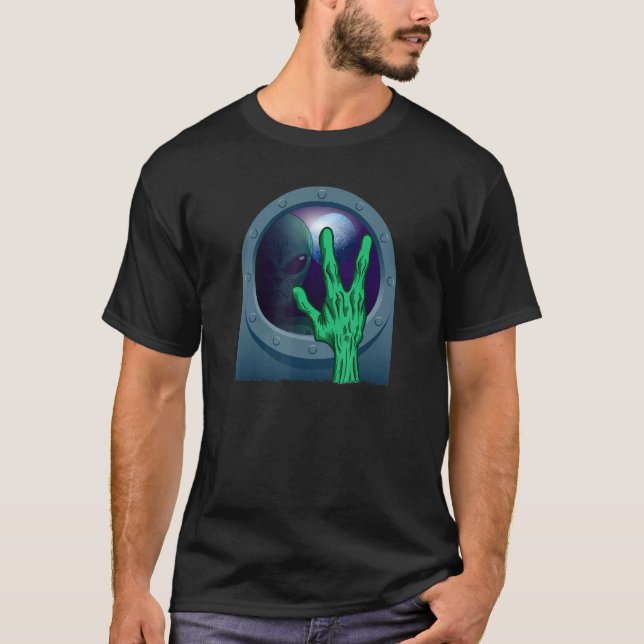 Camiseta Green Alien Head Ufo Believe Area 51 Space Get In (Anverso)